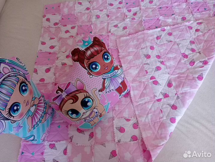 Одеяло+2 подушки. Постельный комплект для девочки