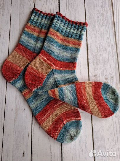 Носки шерстяные вязаные