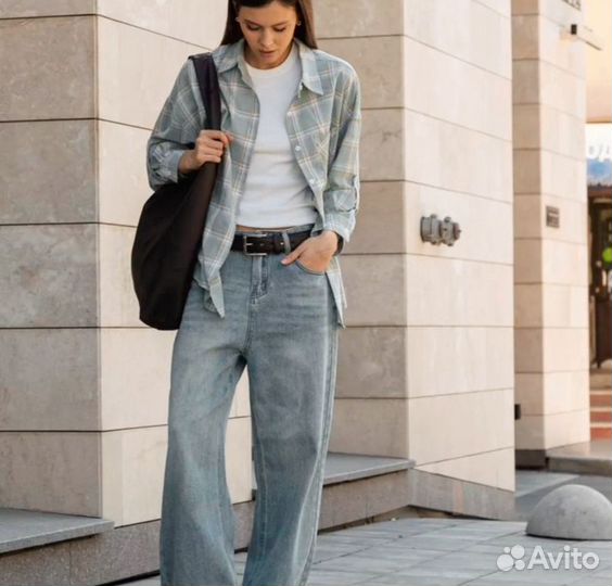 Рубашка женская в клетку