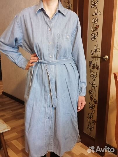 Платье джинсовое uniqlo р. 44-46 рост 180