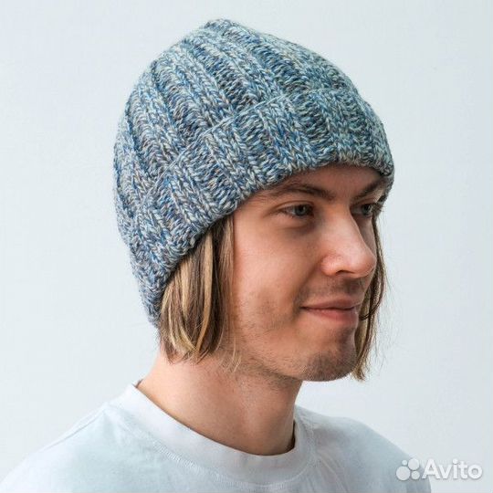 Вязаная шапка бини «Нилгири» индиго