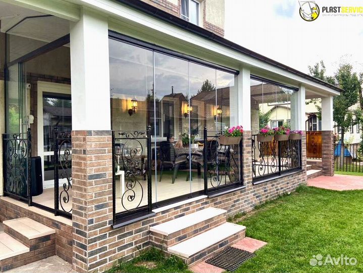 Безрамное остекление террас, веранд, балконов