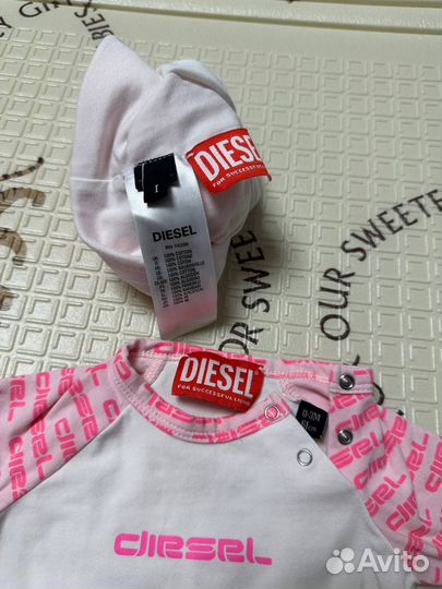 Комплект боди шапка Diesel 0-3 мес