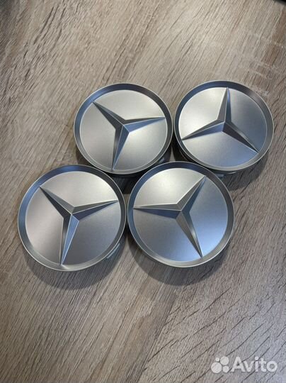 Колпачки mercedes серебристые 75 мм
