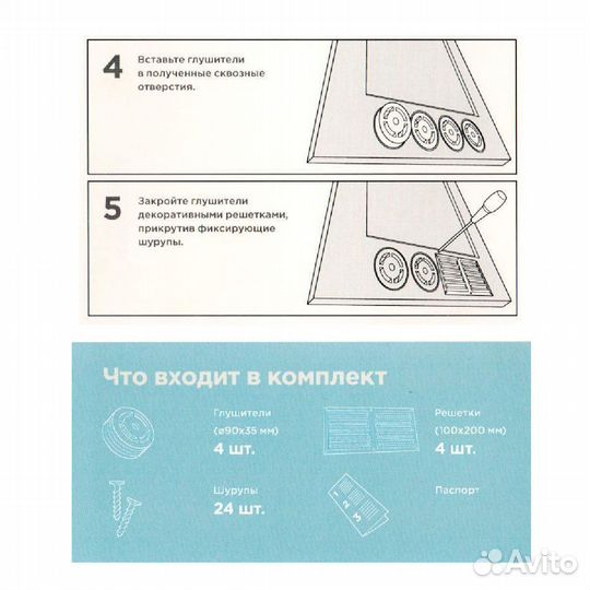 Дверной клапан вентиляции с декор. решетками