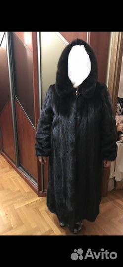 Шуба норковая с капюшоном 56-60