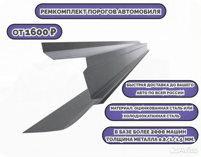 Ремонтные пороги (ремкомплект) на автомобиль