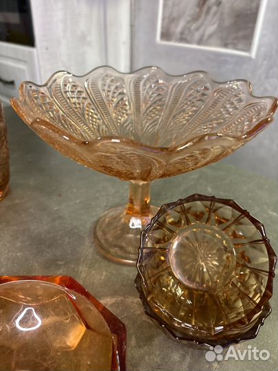 Посуда СССР карамельное стекло