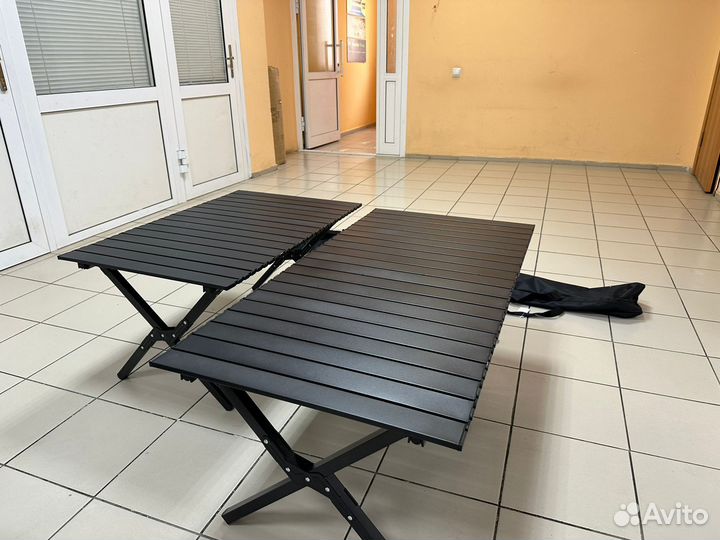 Стол реечный складной, стальные ножки