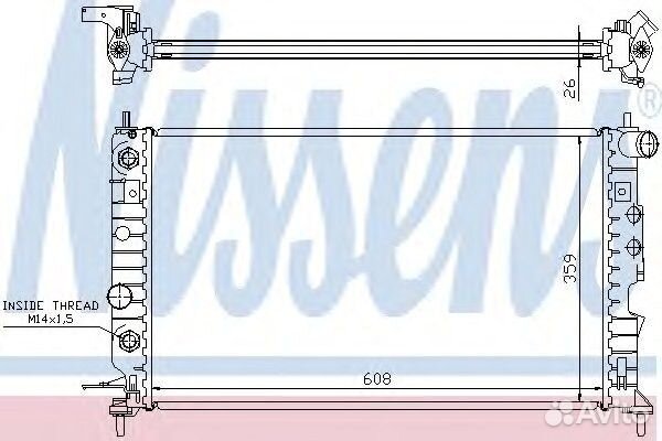Радиатор системы охлаждения opel: vectra B (36) 1.6 I/1.6 I 16V/1.8 I 16V/2.0 DI 16V/2.0 I/2.0 I 16V