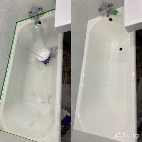 Реставрация ванн жидким акрилом, литьвым мрамором