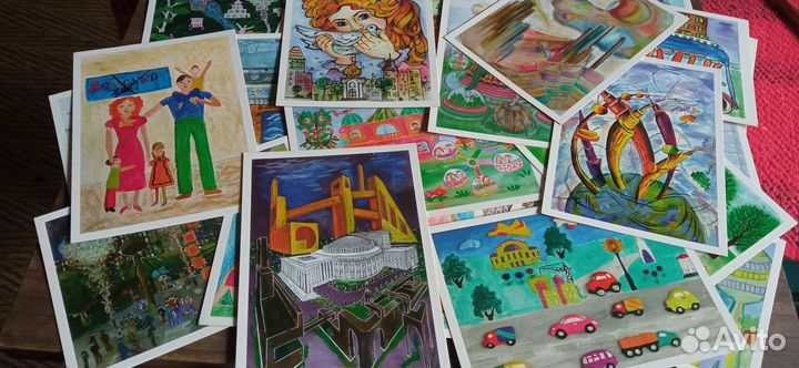 Открытки детские рисунки 