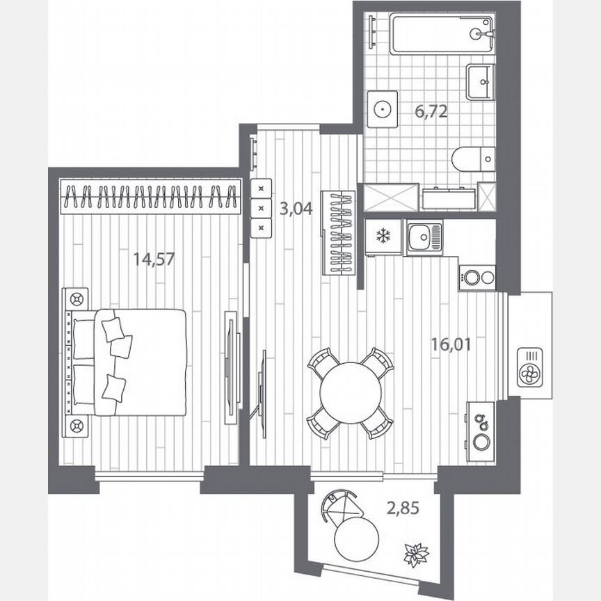 1-к. квартира, 41,2 м², 13/13 эт.