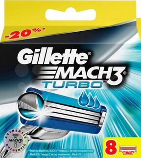 Лезвия кассеты Gillette Mach 3 Turbo