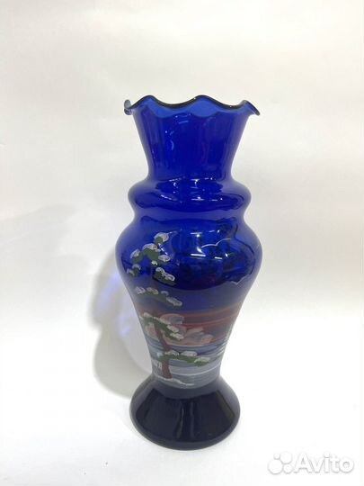 Ваза синее стекло СССР