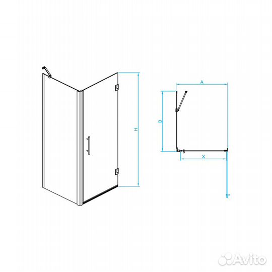 Душ. уголок RGW 80x100 Черный Стекло 350604580-014