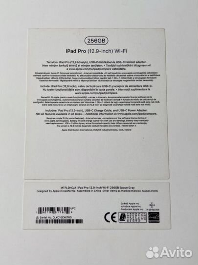 iPad Pro 12.9 256Gb Wifi 3-й пококлние