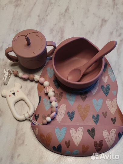 Силиконовая посуда детская для девочки