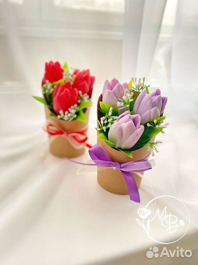 Тюльпаны из мыла к 8 марта