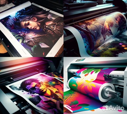 Широкоформатная/ Интерьерная печать/ Резка/ Принт