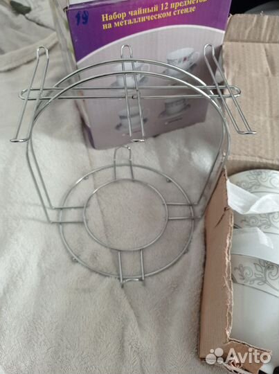 Набор чайный 12 предметов на металлическом стенде