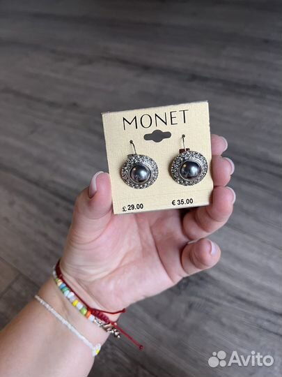 Monet, винтаж, серый жемчуг