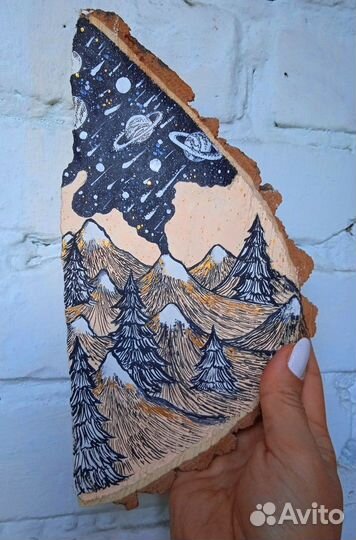 Панно из спилов дерева