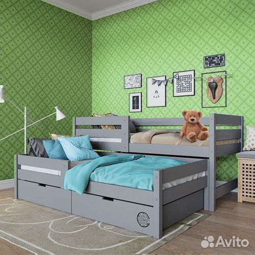 Кроватка софа для малыша высокий борт берёза