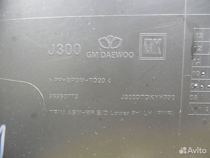 Обшивка двери задней левой Cruze 2009-2016