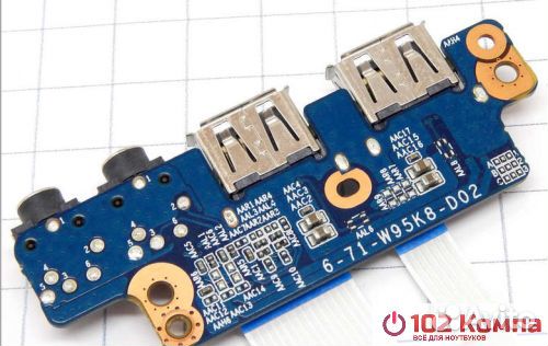 Плата разъемов audio и USB для ноутбука W950TU Dex