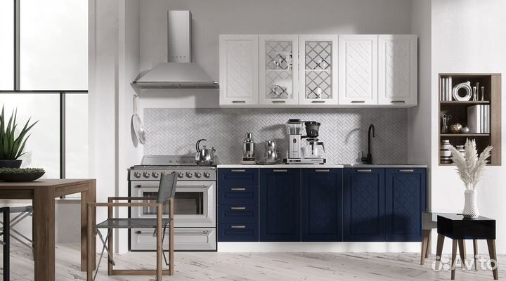 Кухня Агава 2.0 м акация белая / сапфир. Доставка