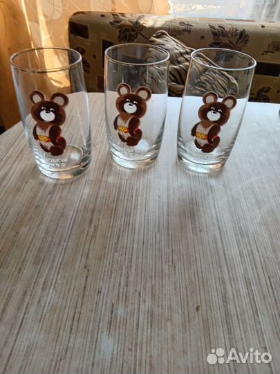 Фужеры СССР олимпийские мишки Москва 1980