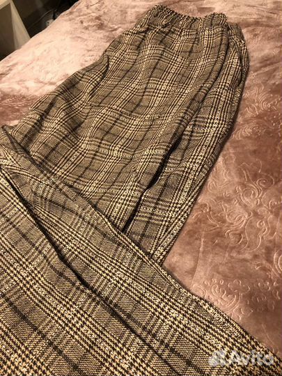 Брюки теплые в клетку