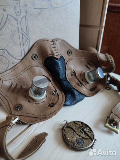 Маска стимпанк киберпанк готик аксессуар кожа