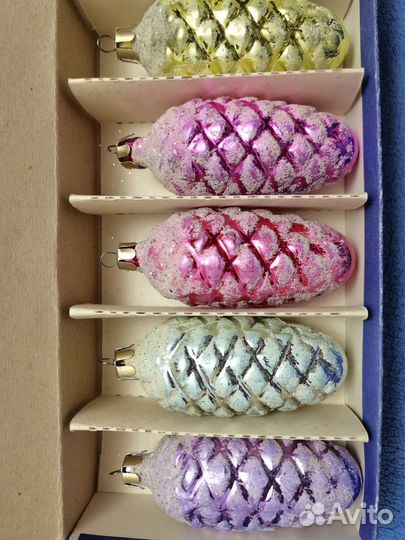 Шишки елочные игрушки СССР 70е, завид. фабрика