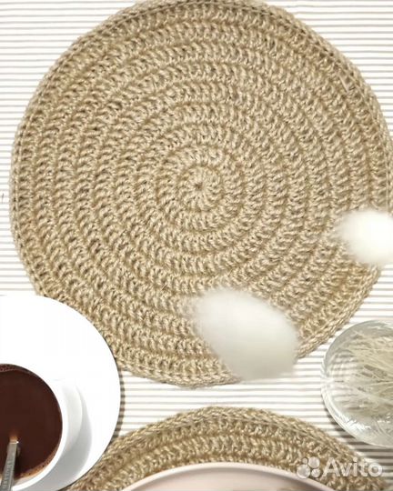 Салфетка сервировочная круглая, набор салфеток