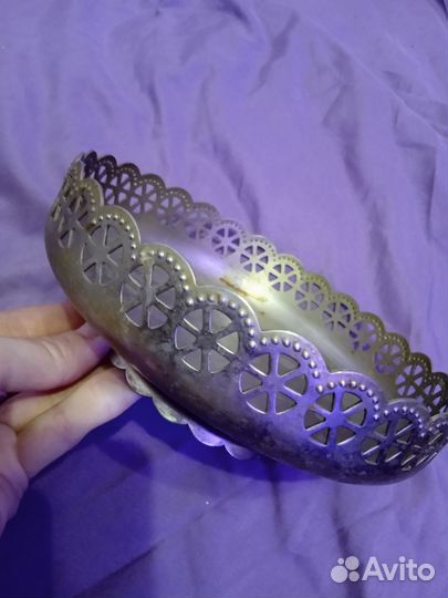 Ваза конфетница на ножке с крышкой СССР