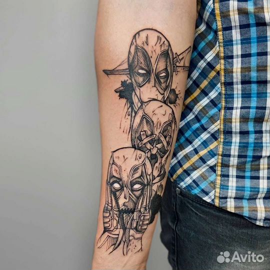 Чб и цветные тату от художника