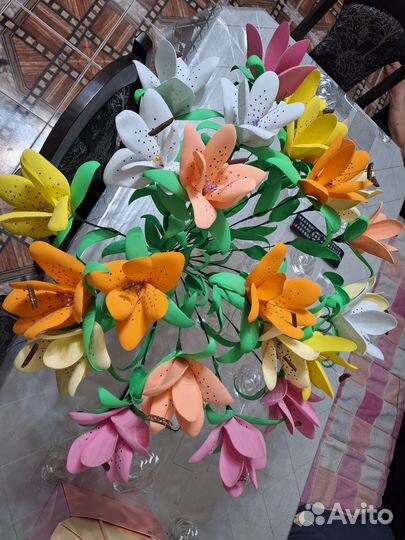 Искусственные цветы декор для дома,из фоамирана