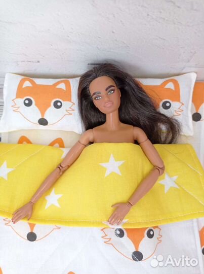 Постельное бельё для куклы Барби и Кена