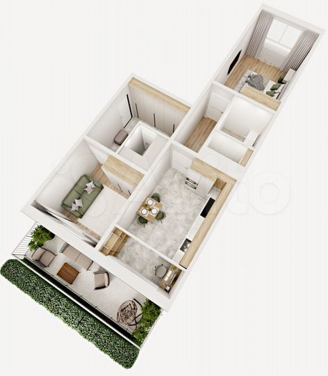 2-к. квартира, 66,3 м², 1/17 эт.