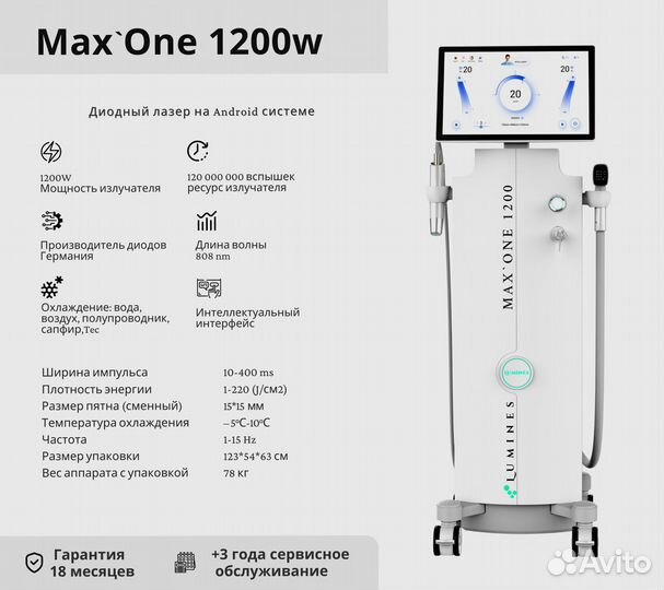 Диодный лазер люминес MaxOne 1200в