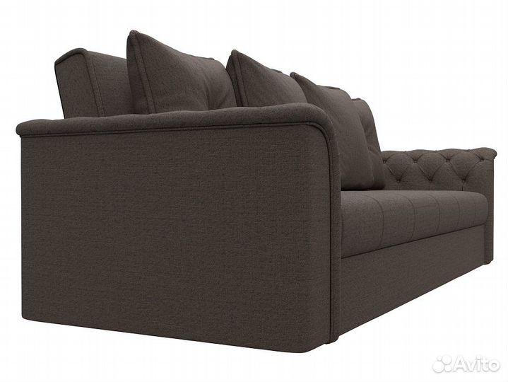 Диван книжка Сиеста коричневый рогожка прямой