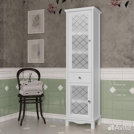 Пенал левый Opadiris Омега белый матовый