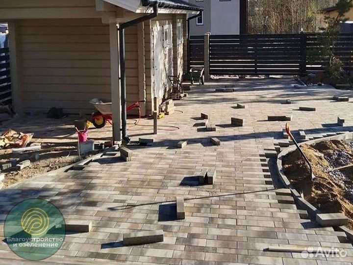Тротуарная плитка с укладкой