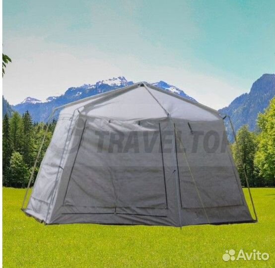 Шатер тент туристический беседка палатка (белая)