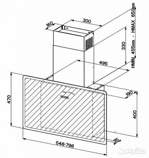 Вытяжка faber V-AIR flat KL A80