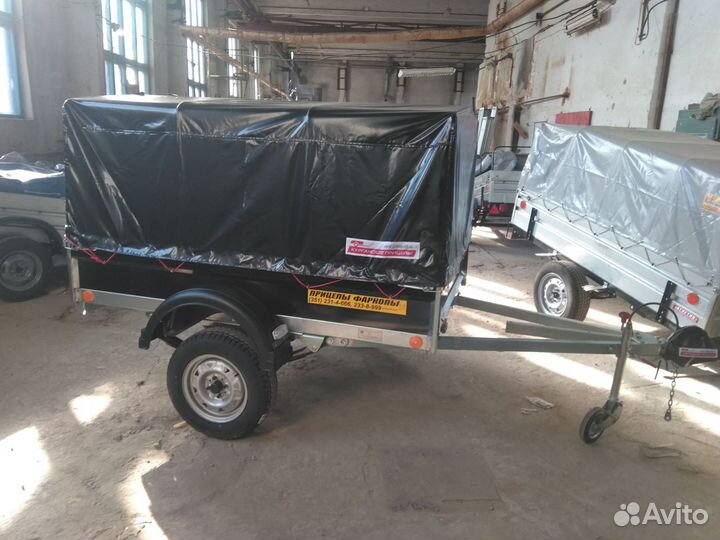Прицеп Чёрный 821303 Крепыш 2 с высоким тентом