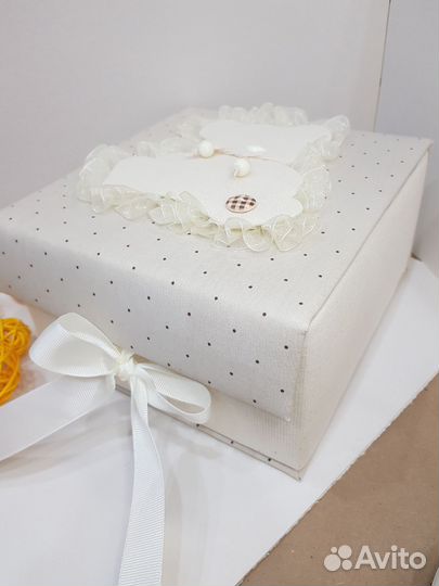 Коробка-шкатулка с мягкой хлопковой обтяжкой