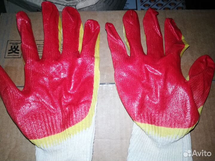 Перчатки х/б с двойным латексным обливом